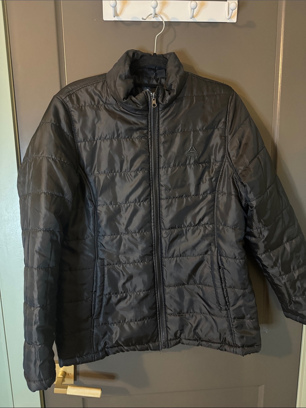 Women’s Large Reebok Black Quilted Jacket with Subtle Logo - lightweight